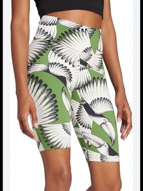 Adidas Farm Rio Toucan Wings Crew Biker Shorts in green. Size small